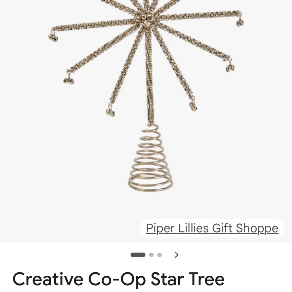 Creative Co-Op Gold Starburst Tree Topper